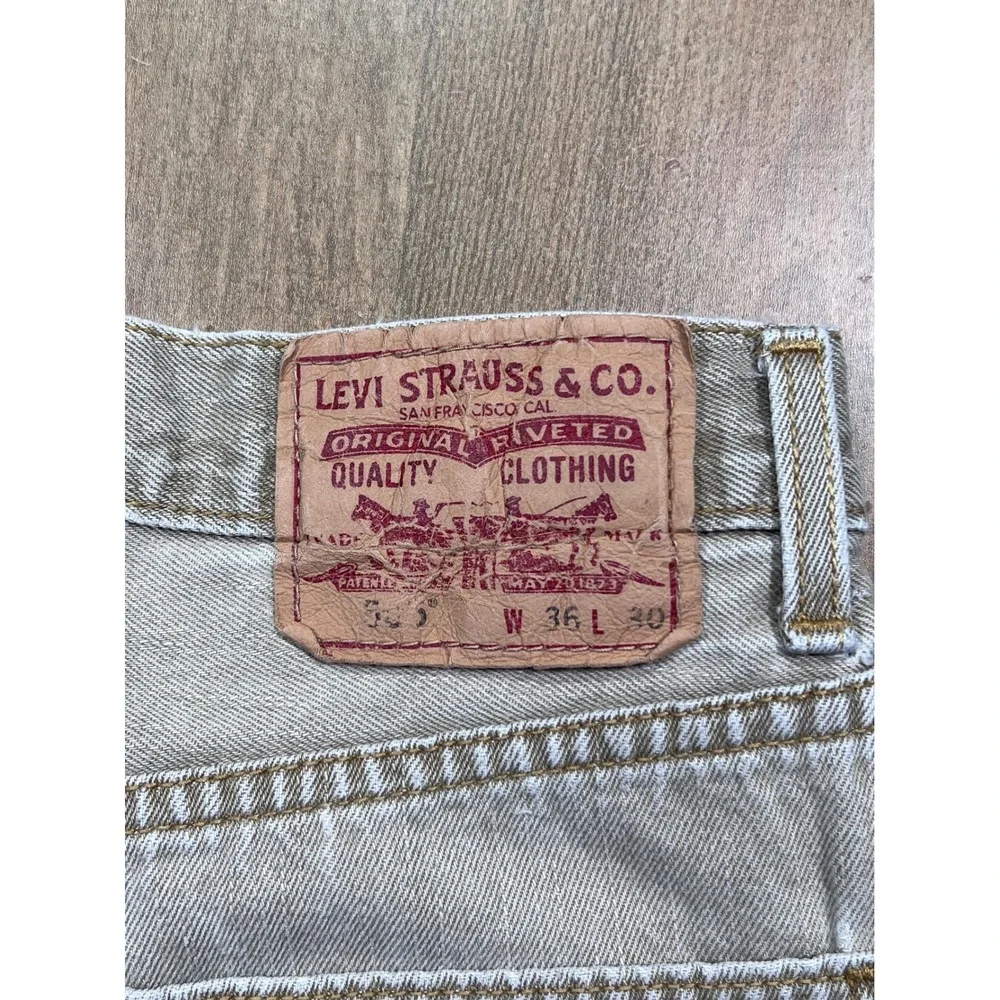 Levi's 505‎ Regular Fit Jeans Mens 36x30 Khaki Tan Wash Straight Leg vintage Y2K